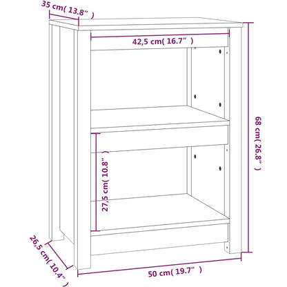 Bokhylla svart 50x35x68 cm massiv furu