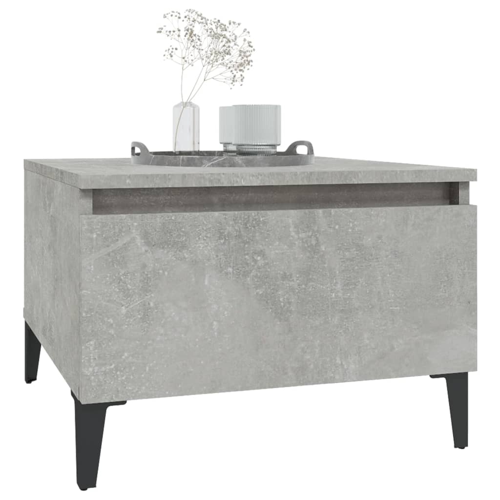 Sidobord betonggrå 50x46x35 cm konstruerat trä