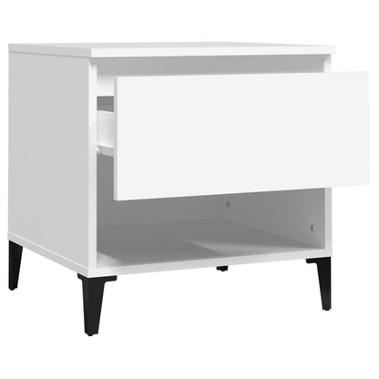 Sidobord 2 st vit 50x46x50 cm konstruerat trä