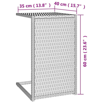C-sidobord svart 40x35x60 cm konstrotting