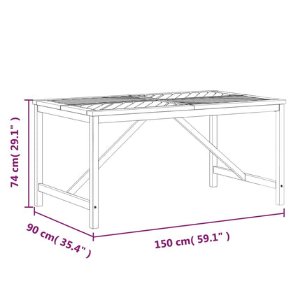 Trädgårdsbord 150x90x74 cm massivt akaciaträ