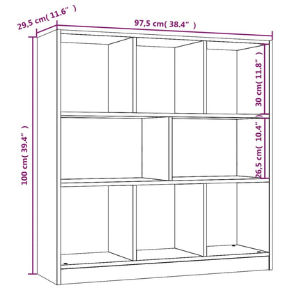 Bokhylla rökfärgad ek 97,5x29,5x100 cm konstruerat trä