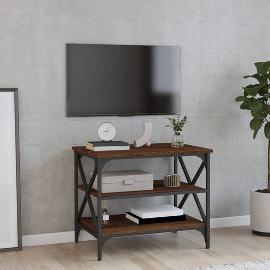 Tv-bänk brun ek 60x40x50 cm konstruerat trä