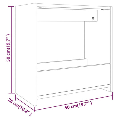 Sidobord rökfärgad ek 50x26x50 cm konstruerat trä