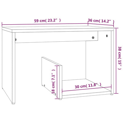 Sidobord rökfärgad ek 59x36x38 cm konstruerat trä