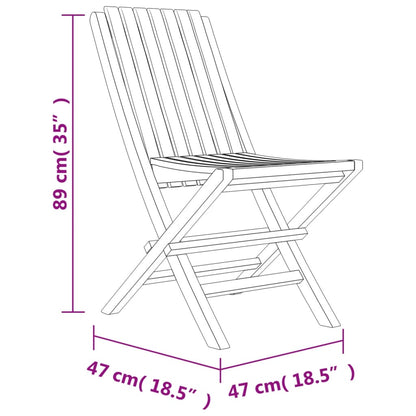 Hopfällbara trädgårdsstolar 2 st 47x47x89 cm massiv teak