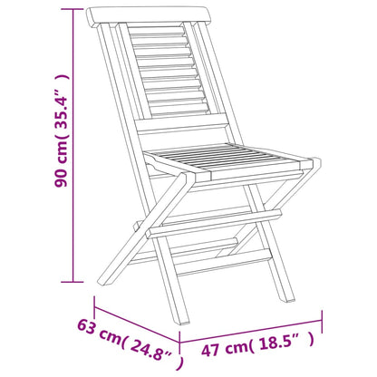 Hopfällbara trädgårdsstolar 4 st 47x63x90 cm massiv teak