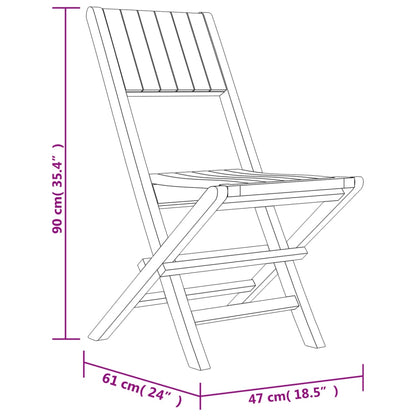 Hopfällbara trädgårdsstolar 4 st 47x61x90 cm massiv teak