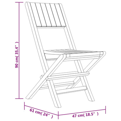 Hopfällbara trädgårdsstolar 6 st 47x61x90 cm massiv teak