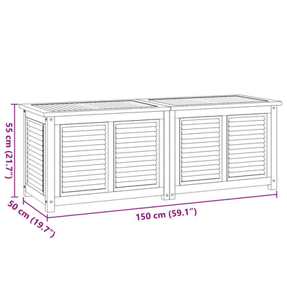 Trädgårdslåda med påse 150x50x55 cm massiv teak