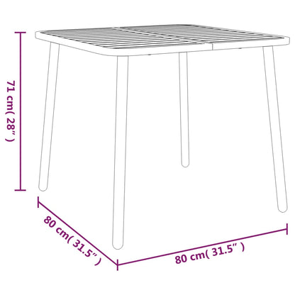 Trädgårdsbord antracit 80x80x71 cm stål