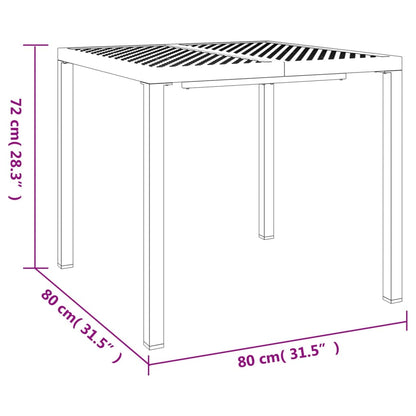 Trädgårdsbord antracit 80x80x72 cm stål