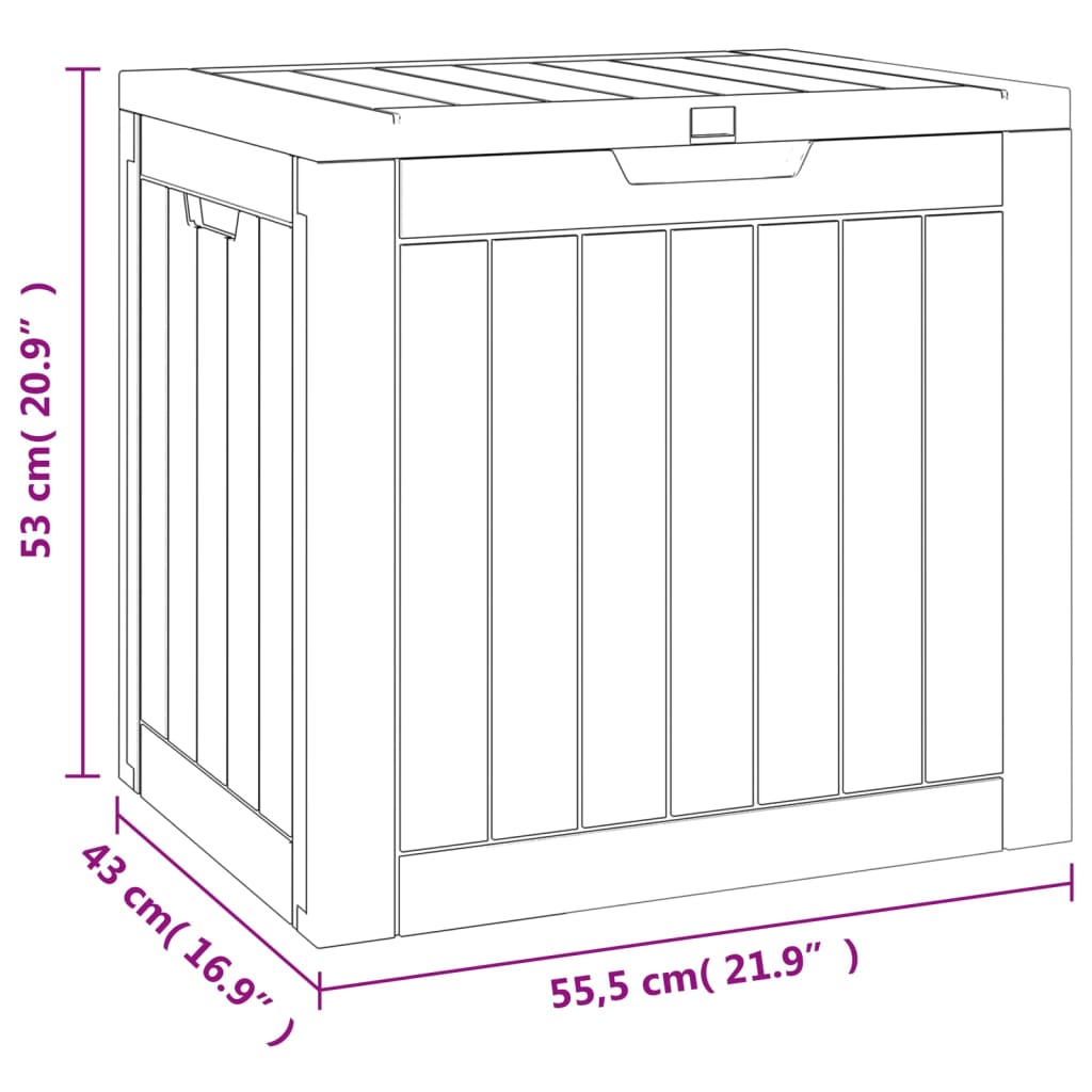 Dynbox svart 55,5x43x53 cm polypropen