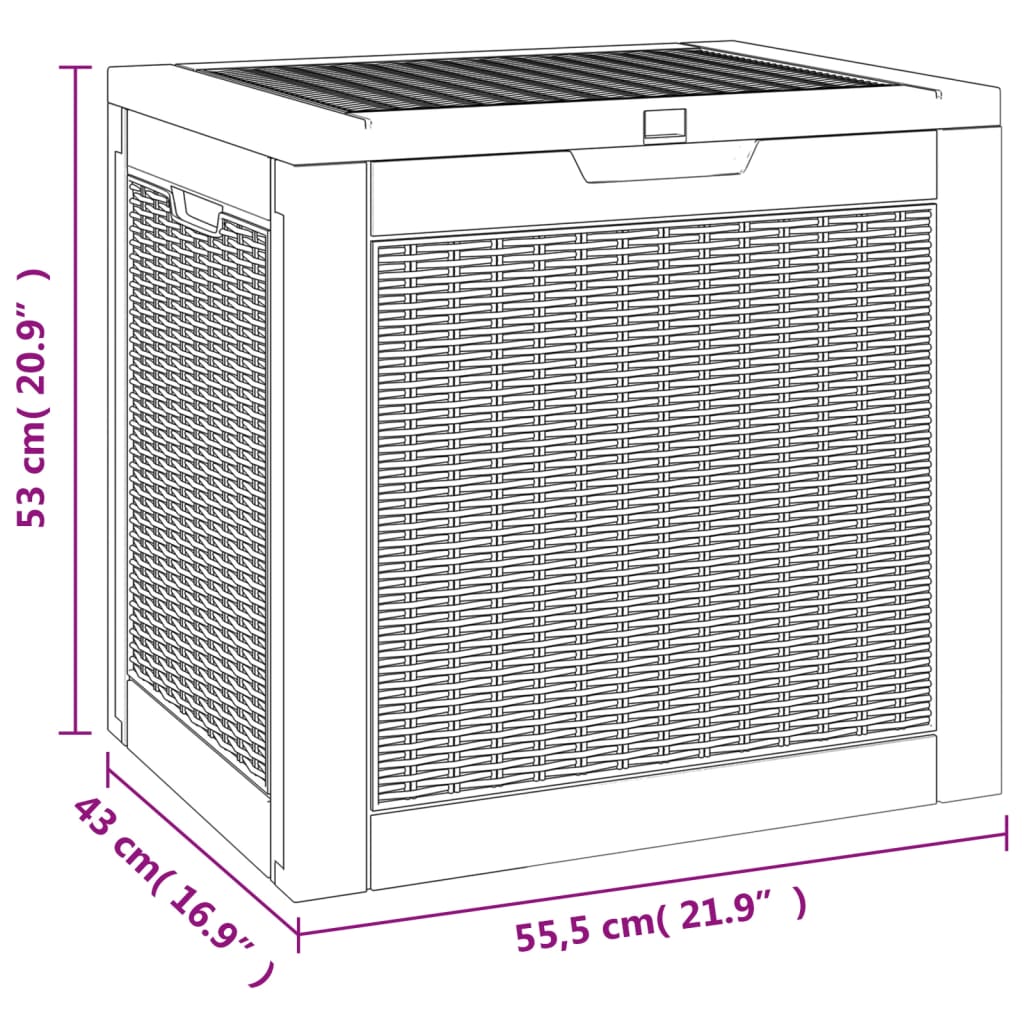 Dynbox svart 55,5x43x53 cm polypropen