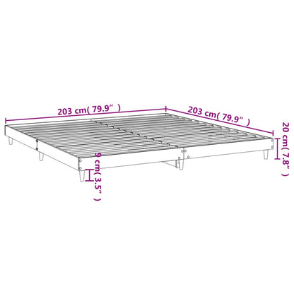 Sängram vit 200x200 cm konstruerat trä