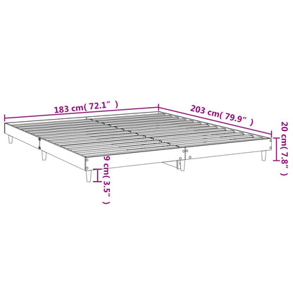 Sängram utan madrass vit 180x200cm konstruerat trä