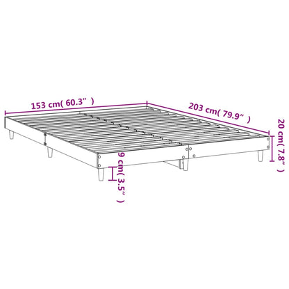 Sängram vit 150x200 cm konstruerat trä