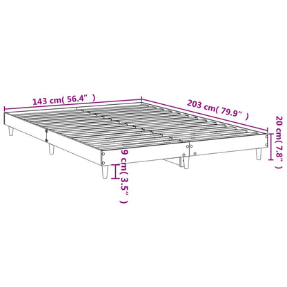 Sängram utan madrass rökfärgad ek 140x200 cm konstruerad trä