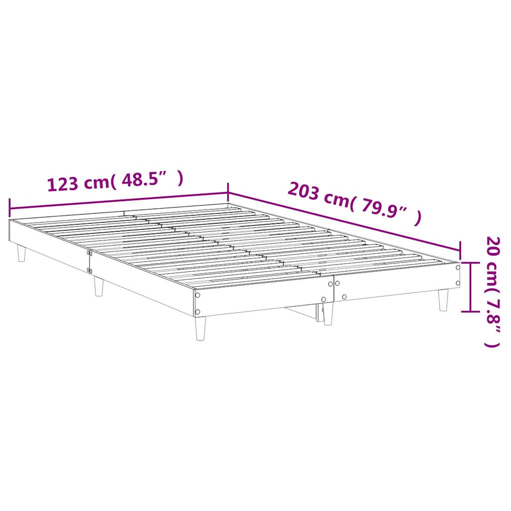 Sängram utan madrass rökfärgad ek 120x200 cm konstruerad trä