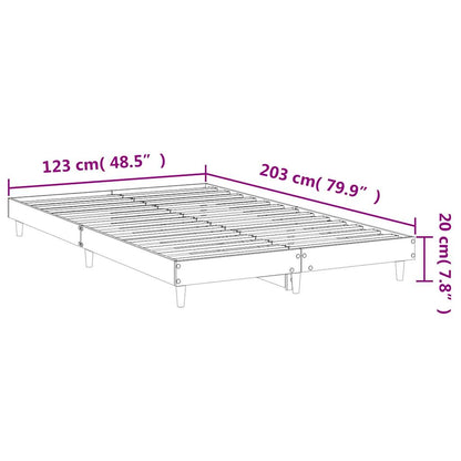 Sängram utan madrass rökfärgad ek 120x200 cm konstruerad trä