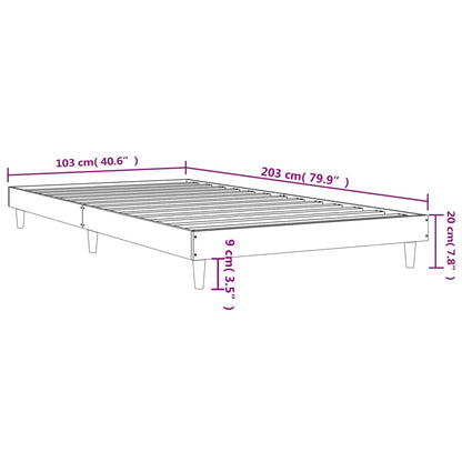 Sängram svart 100x200 cm konstruerad trä