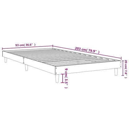 Sängram vit 90x200 cm konstruerat trä