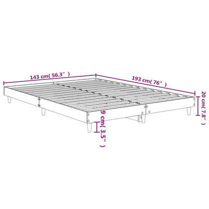 Sängram utan madrass sonoma-ek 140x190 cm konstruerad trä