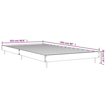 Sängram vit högglans 100x200 cm konstruerad trä