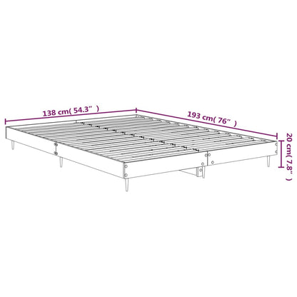 Sängram sonoma-ek 135x190 cm konstruerat trä