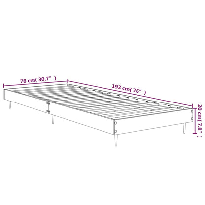 Sängram utan madrass sonoma-ek 75x190 cm konstruerad trä