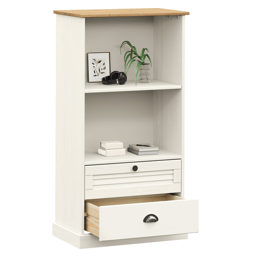 Bokhylla VIGO vit 60x35x114,5 cm massiv furu