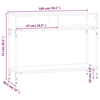Avlastningsbord brun ek 100x30,5x75 cm konstruerat trä