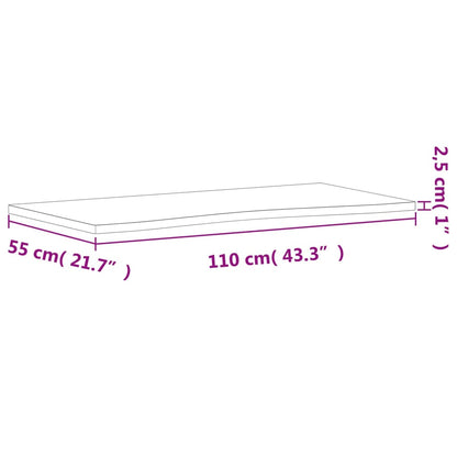 Bordsskiva 110x(50-55)x2,5 cm massivt bokträ