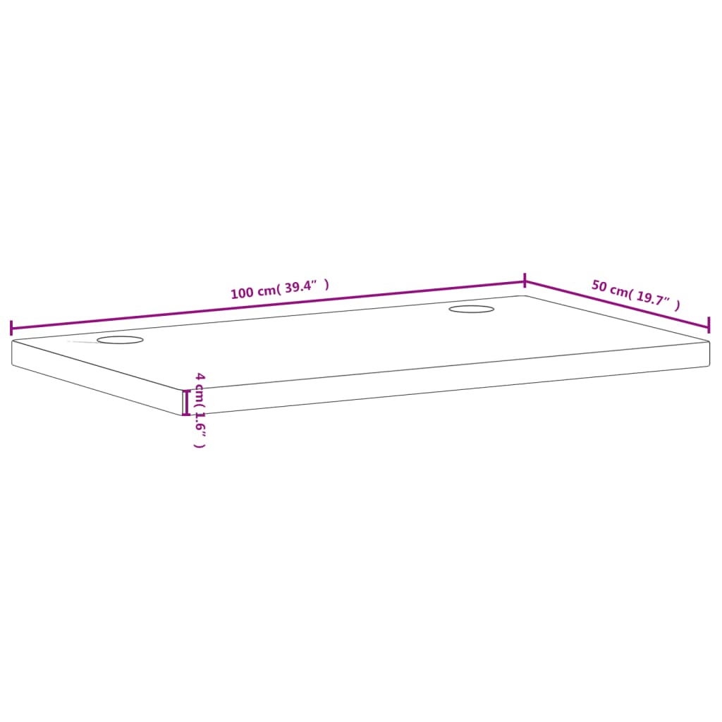 Bordsskiva 100x50x4 cm massivt bokträ