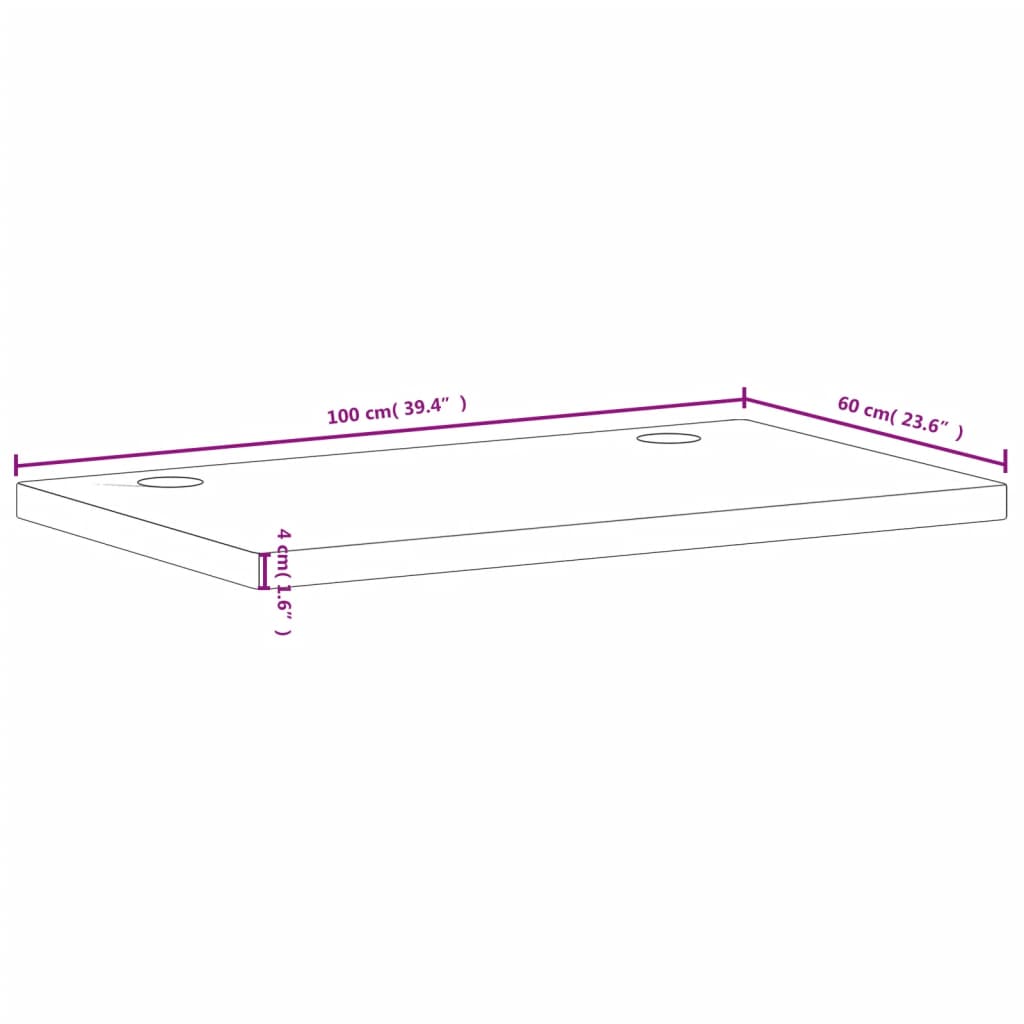 Bordsskiva 100x60x4 cm massivt bokträ