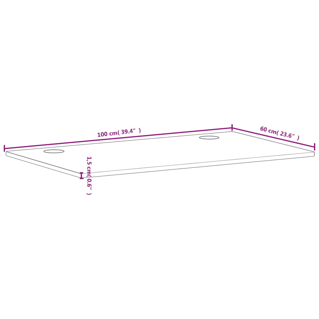 Bordsskiva 100x60x1,5 cm massivt bokträ