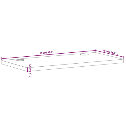 Bordsskiva 80x40x2,5 cm massiv furu