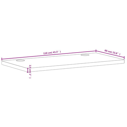 Bordsskiva 110x60x2,5 cm massivt bokträ