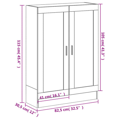 Bokhylla rökfärgad ek 82,5x30,5x115 cm konstruerat trä