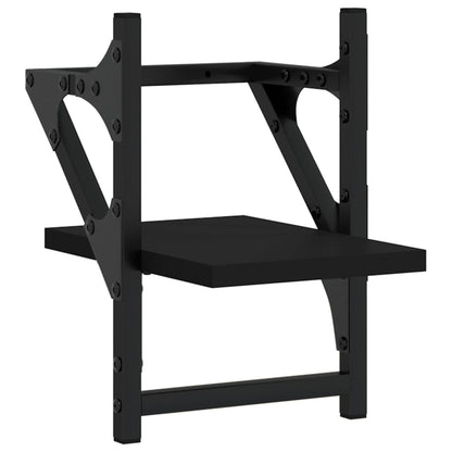 Vägghyllor med stänger 2 st svart 20x25x30 cm