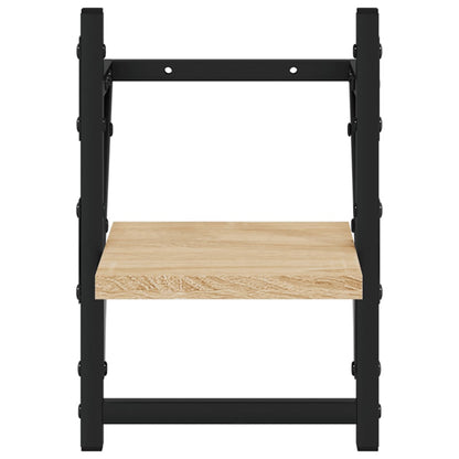 Vägghyllor med stänger 2 st sonoma-ek 20x25x30 cm