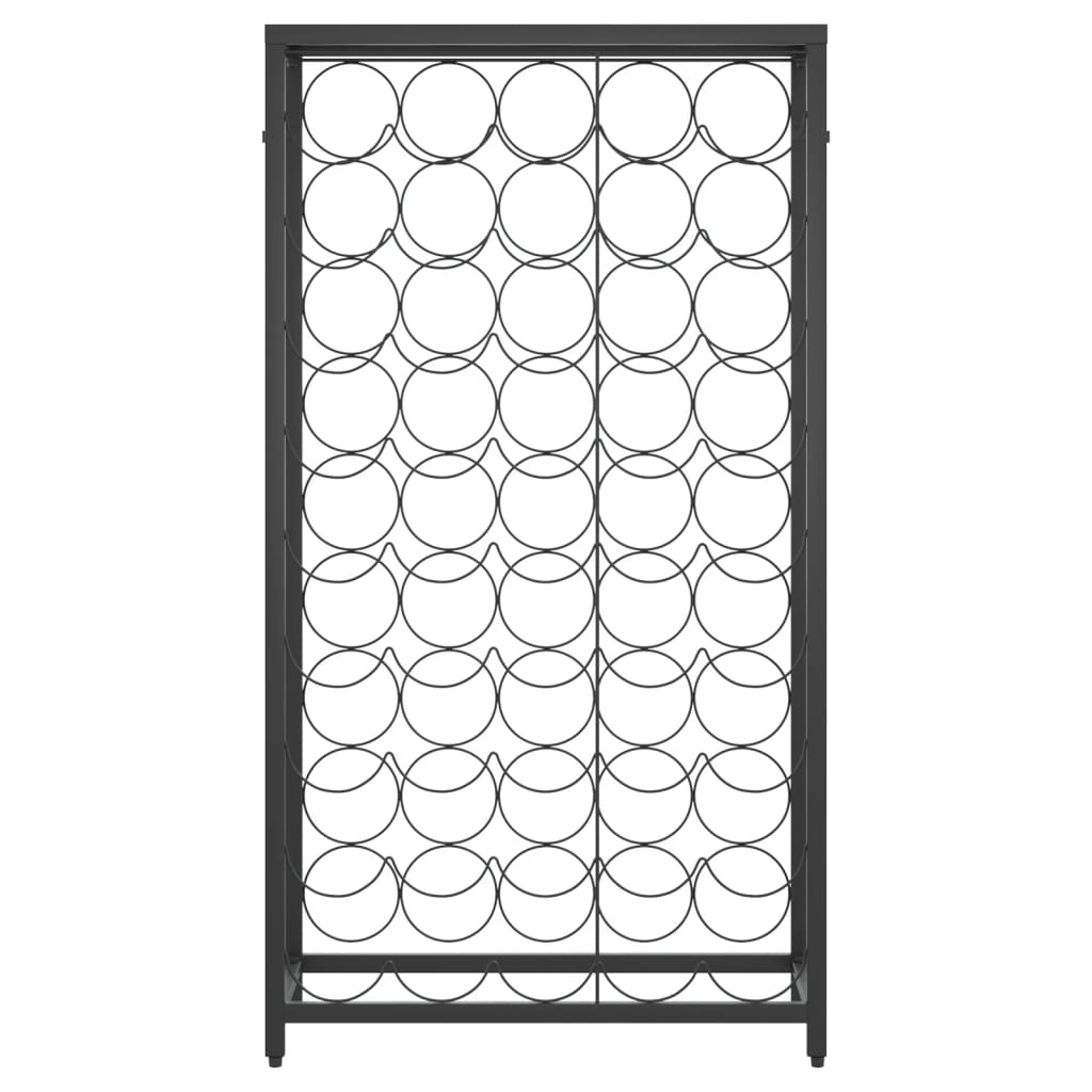 Vinställ för 45 flaskor svart 54x18x100 cm smidesjärn