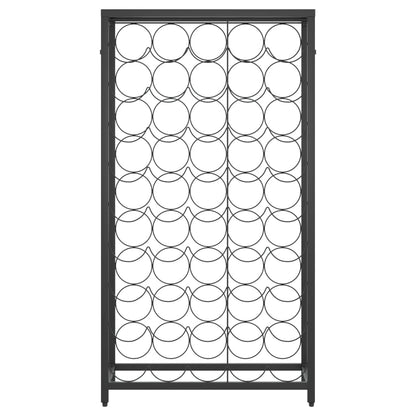 Vinställ för 45 flaskor svart 54x18x100 cm smidesjärn