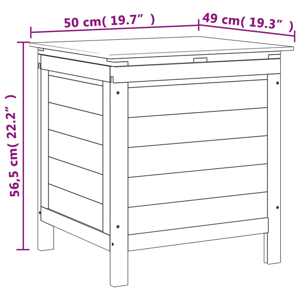 Dynbox 50x49x56,5 cm massivt granträ