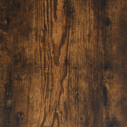 Vägghyllor med stänger 2 st rökfärgad ek 80x16x14 cm