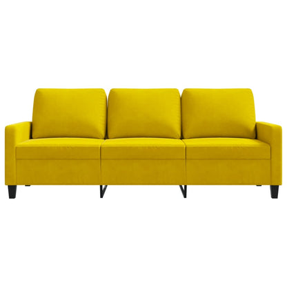 3-sitssoffa gul 180 cm sammet