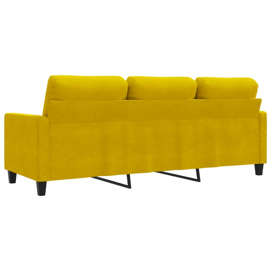 3-sitssoffa gul 180 cm sammet