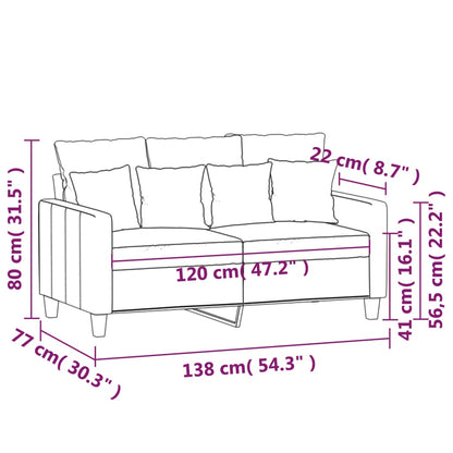 2-sitssoffa gräddvit 120 cm tyg