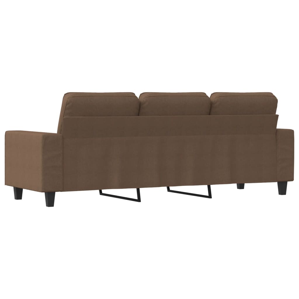 3-sitssoffa brun 180 cm tyg