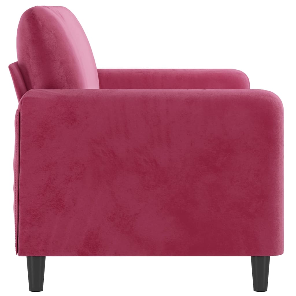 2-sitssoffa vinröd 140 cm sammet